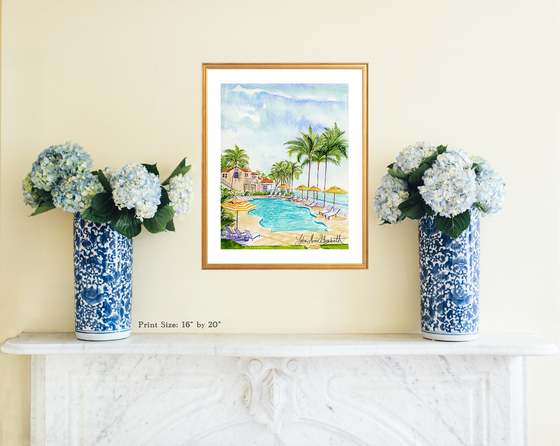 Print of "Beach Club at Mar-a-lago"