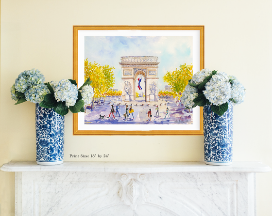 Print of "Golden Fall at Arc du Triomphe"