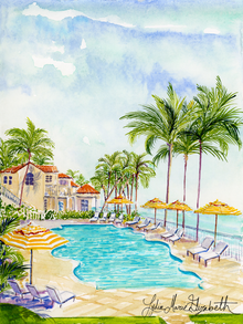  Print of "Beach Club at Mar-a-lago"