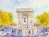 Print of "Golden Fall at Arc du Triomphe"